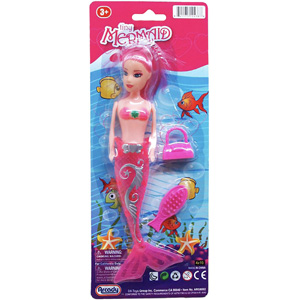 Mermaid Doll W Accessories 8In - Mermaid Doll Product Shot - aa Global - TY3712